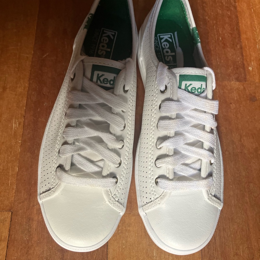 Keds kickstart perforated leather.